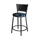 Ver imagem 3 de Jogo 3 Banqueta Baixa Para Cozinha Ratan Preta Estofado Floral Floral