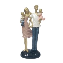 Estatueta Decorativa Família Estilizada com Filhos Colorida - 1