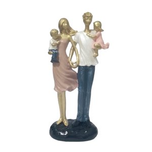 Estatueta Decorativa Família Estilizada com Filhos Colorida