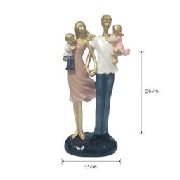 Estatueta Decorativa Família Estilizada com Filhos Colorida - 2