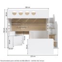 Ver imagem 4 de Cama Alta Office com Cama de Solteiro e Armário Baixo Star Maker Casatema MadeiraOriginals Branco