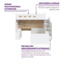 Ver imagem 6 de Cama Alta Office com Cama de Solteiro e Armário Baixo Star Maker Casatema MadeiraOriginals Branco/Itapoã