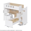Ver imagem 3 de Cama Alta Office com Cama de Solteiro e Armário Baixo Star Maker Casatema MadeiraOriginals Branco/Itapoã