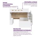 Ver imagem 6 de Cama Alta Office com Cama de Solteiro e Armário Baixo Star Maker Casatema MadeiraOriginals Branco
