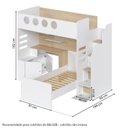 Ver imagem 3 de Cama Alta Office com Cama de Solteiro e Armário Baixo Star Maker Casatema MadeiraOriginals Branco