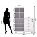 Ver imagem 4 de Cômoda Guarda-roupa Cristal 4 Gavetas 2 Portas Branco - Vila Rica