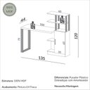 Ver imagem 2 de Escrivaninha Mesa Escritório 100% MDF 135cm Industrial Freijo e Off White Branco