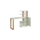 Ver imagem 3 de Escrivaninha Mesa Escritório 100% MDF 135cm Industrial Freijo e Off White Branco