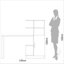 Ver imagem 5 de Escrivaninha Mesa Escritório 100% MDF 135cm Industrial Freijo e Off White Branco