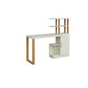 Ver imagem 1 de Escrivaninha Mesa Escritório 100% MDF 135cm Industrial Freijo e Off White Branco