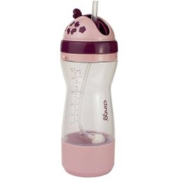 Garrafa Infantil com Porta Biscoito 240ML Clingo ROSE - 4