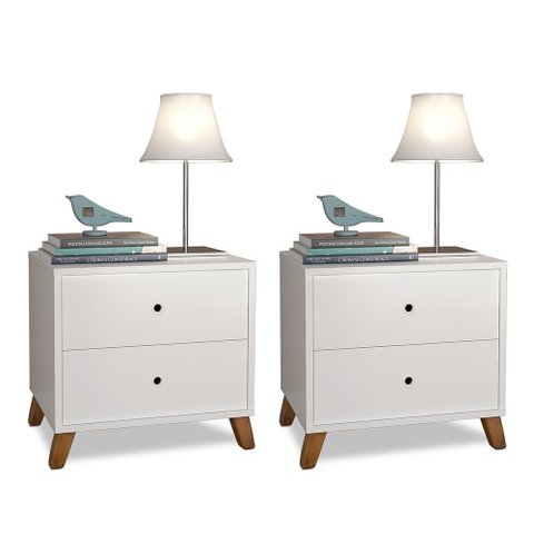 CONJUNTO DE 2 CRIADOS DE CABECEIRAS BRANCO CHIPRE