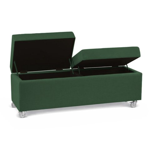 Recamier com Rodinhas Madri 1,20m Veludo Verde - Inova Decorações