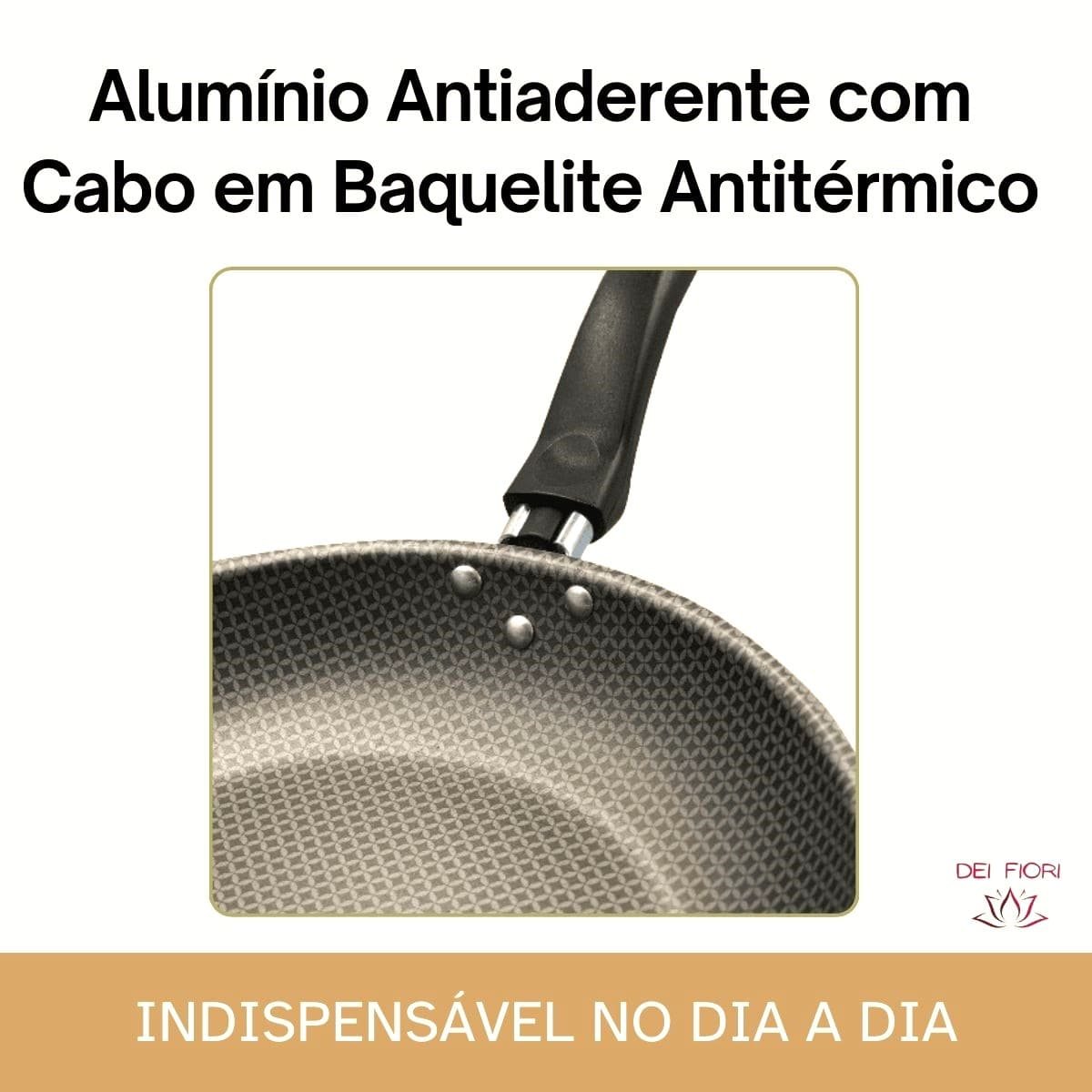 Kit Jogo Conjunto Frigideiras Antiaderentes 3 Peças Vermelha Aluminio Tres Tamanhos Omelete Panqueca - 6