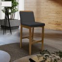 Ver imagem 5 de Banqueta Alta em Madeira Maciça Londres Linho Grafite