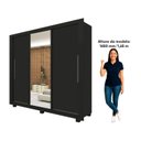 Ver imagem 5 de Guarda-Roupa Casal 3 Portas com 1 Porta Espelho com Pés 100% MDF Roma