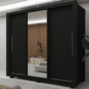 Ver mais imagens de Guarda-Roupa Casal 3 Portas com 1 Porta Espelho com Pés 100% MDF Roma