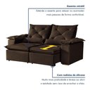 Ver imagem 5 de Sofa Retratil e Reclinavel Atenas 196cm Kc Rei de Casa Suede Marrom