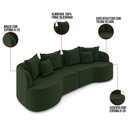 Ver imagem 3 de Sofá 4 Lugares Orgânico Living 250cm Mersa Veludo Verde K01 - D’Rossi