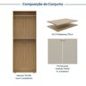 Módulo 70x180 4 Portas 1 Kit Prateleira Frame CabeCasa MadeiraOriginals - 3
