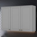 Ver imagem 2 de Armario Aereo 3 Portas Mdf 120 Cm Americana C352 Cinza Henn