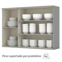 Ver imagem 4 de Armario Aereo 3 Portas Mdf 120 Cm Americana C352 Cinza Henn
