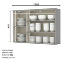 Ver imagem 3 de Armario Aereo 3 Portas Mdf 120 Cm Americana C352 Cinza Henn