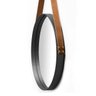 Espelho Redondo Decorativo Adnet Preto Escandinavo com Alça de Couro Caramelo 35cm - 2