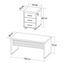Ver imagem 4 de Mesa para Escritório 160cm e Gaveteiro com Rodízios Corp A06 Carvalho/branco - Mpozenato