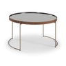 Mesa de Centro Redonda 75cm Onix Couro Caramelo com Metal Cobre D'Rossi - 1