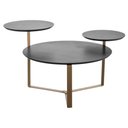 Ver imagem 3 de Mesa de Centro Industrial Chanfrada Artesano 83 Cm (larg) 3 Tampos Mdp Nero (preto) Pé Aço Dourado