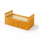 Ver imagem 7 de Cama Solteiro com 04 Gavetas e 01 Porta Funcional de Madeira Maciça - Mel