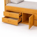 Ver imagem 5 de Cama Solteiro com 04 Gavetas e 01 Porta Funcional de Madeira Maciça - Mel