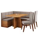 Ver imagem 2 de Conjunto Canto Alemão com Baú Mesa 120x77,5cm Tampo sem Vidro com 2 Cadeiras Milão