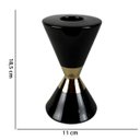 Ver imagem 3 de Castiçal Decorativo Cerâmica Preto e Dourado 18,5 cm D'Rossi