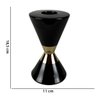 Castiçal Decorativo Cerâmica Preto e Dourado 18,5 cm D'Rossi - 3