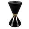 Castiçal Decorativo Cerâmica Preto e Dourado 18,5 cm D'Rossi - 1