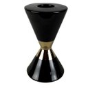 Ver imagem 1 de Castiçal Decorativo Cerâmica Preto e Dourado 18,5 cm D'Rossi