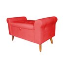 Ver imagem 3 de Recamier Bau Rio 140cm Suede Madeira Vermelho Inova Decor