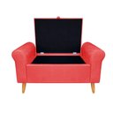 Ver imagem 2 de Recamier Bau Rio 140cm Suede Madeira Vermelho Inova Decor