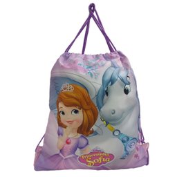 Mochila tipo Saco de Costas Infantil Princesa Sofia Rosa - 3