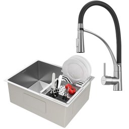 Kit Cuba Gourmet Malibú Aço Inox 304 e Torneira Gourmet Florença Monocomando Goldenx - 1