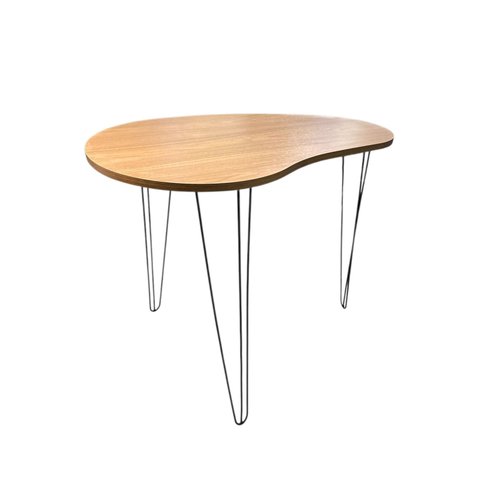 Mesa de Jantar Orgânica Escritório 2 Lugares 90x60 Escrivaninha Home Office Pés Agulha Freijó
