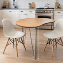 Ver imagem 5 de Mesa de Jantar Orgânica Escritório 2 Lugares 90x60 Escrivaninha Home Office Pés Agulha Freijó