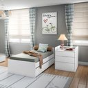 Ver imagem 3 de Berço Multifuncional Cleo com Guarda Roupa Blenda Branco Acetinado e Colchão – Phoenix