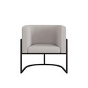 Ver imagem 3 de Poltrona Corino Decorativa Lua Recepção Base Ferro Black Cor:bege
