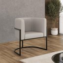 Ver imagem 1 de Poltrona Corino Decorativa Lua Recepção Base Ferro Black Cor:bege