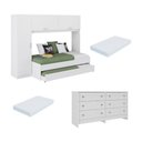 Ver imagem 2 de Quarto Infantil Modulado Bicama com Guarda-Roupa e Colchão Incluso/Cômoda Pulse Multimóveis