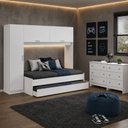Ver imagem 1 de Quarto Infantil Modulado Bicama com Guarda-Roupa e Colchão Incluso/Cômoda Pulse Multimóveis