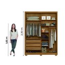 Ver imagem 7 de Guarda Roupas Solteiro com Espelho Ripado 2 Portas 3 Gavetas Freijó/off White Colorado Moval